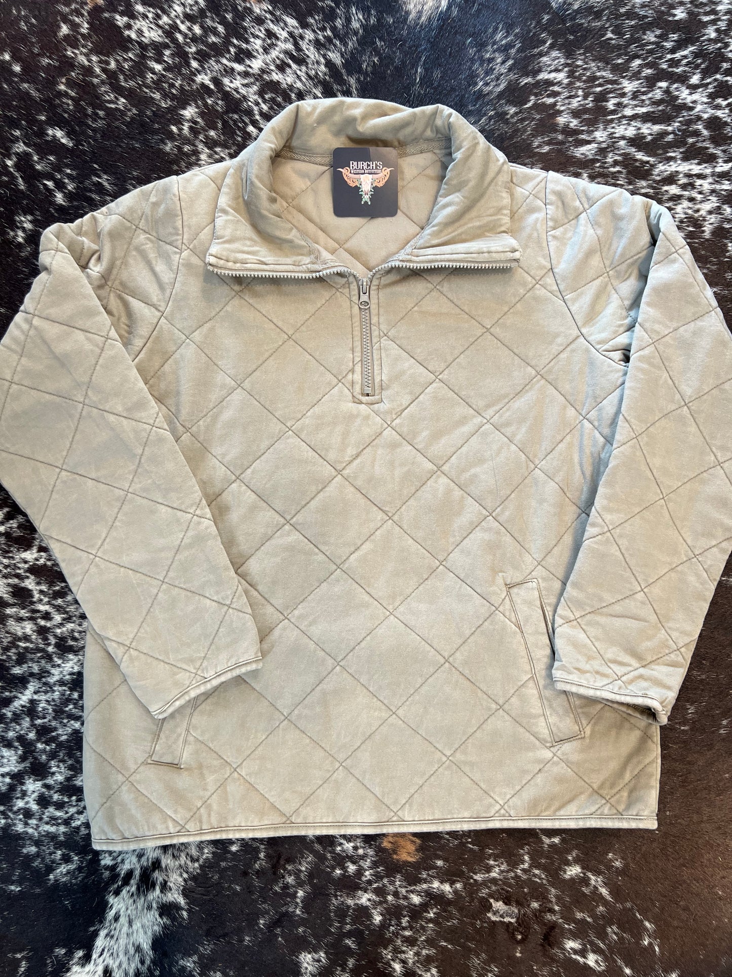 Quilted Teddy Quarter Zip *Arena Dirt