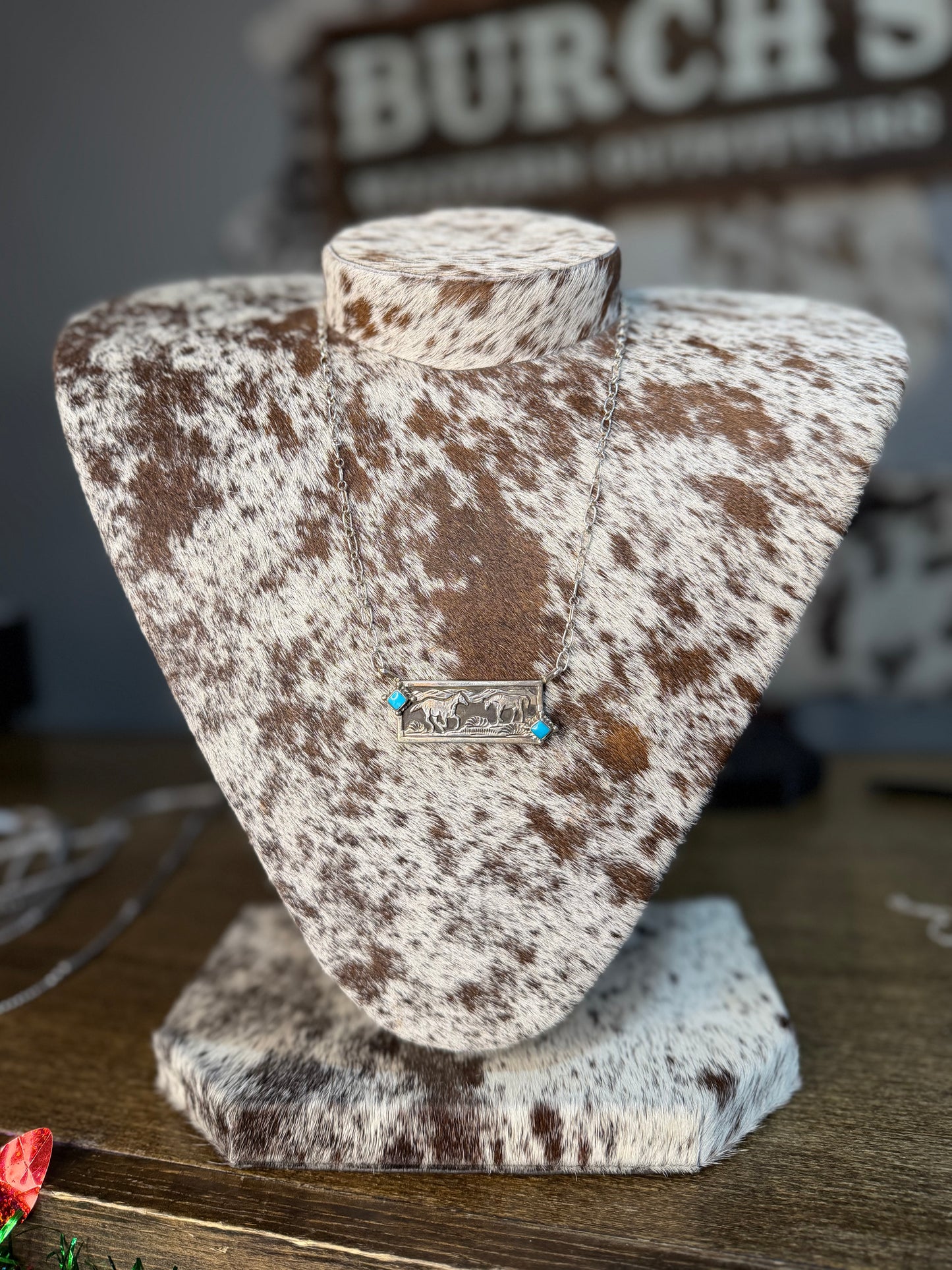 Sterling Silver Horses Necklace