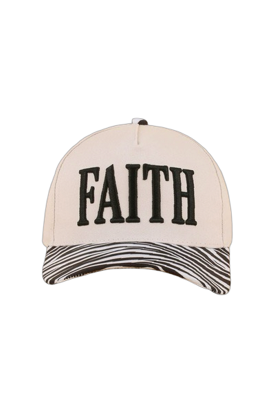 Cap with 'FAITH' text on a white background