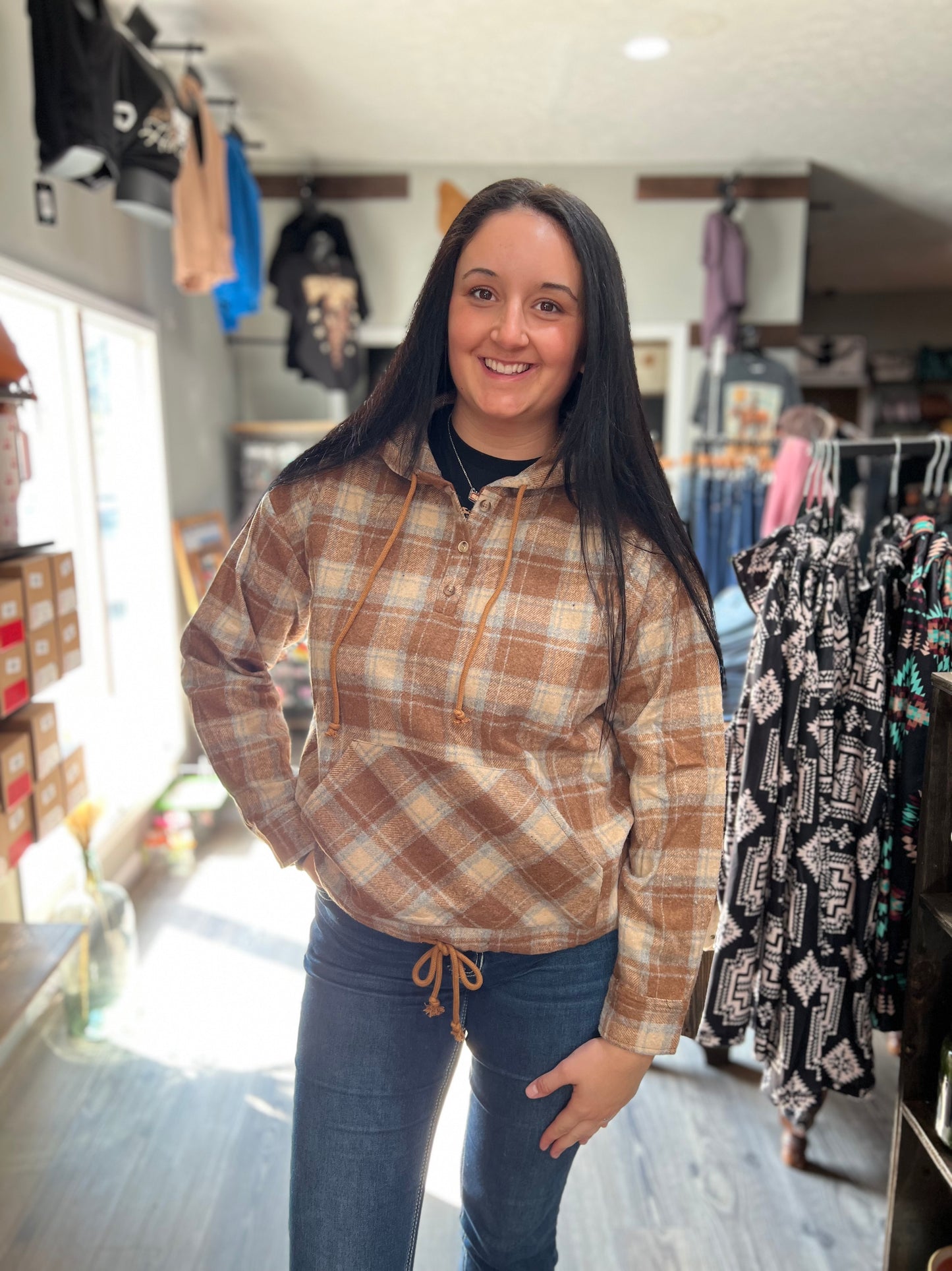 Cozy Plaid Flannel Pullover