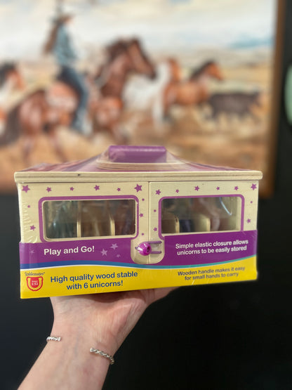 Unicorn Breyer Horse + Stable Set