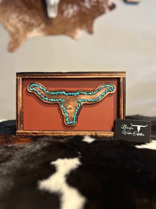 Rust Longhorn Shelf Sitter