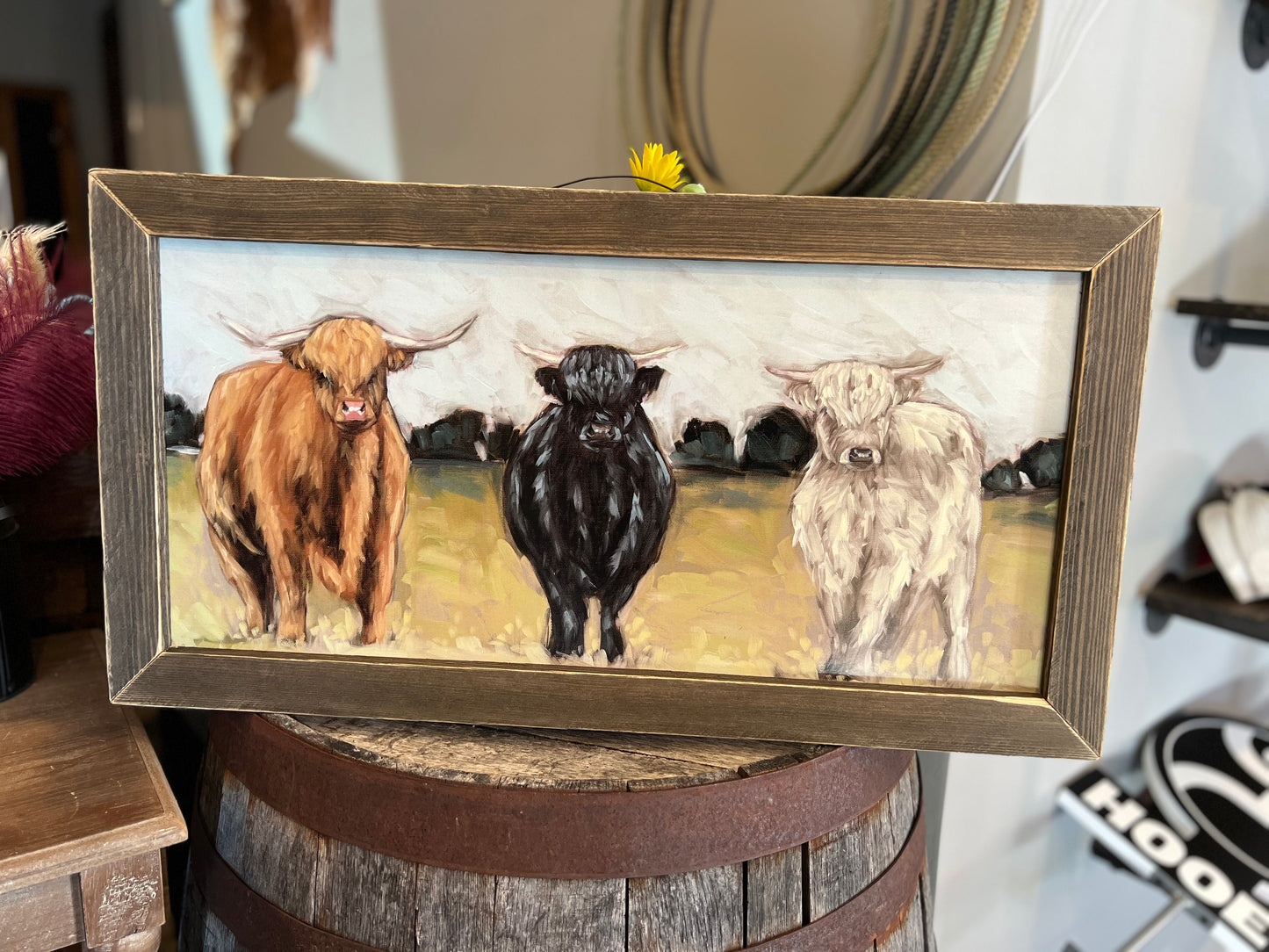 Highland Cow Trio Framed Picture