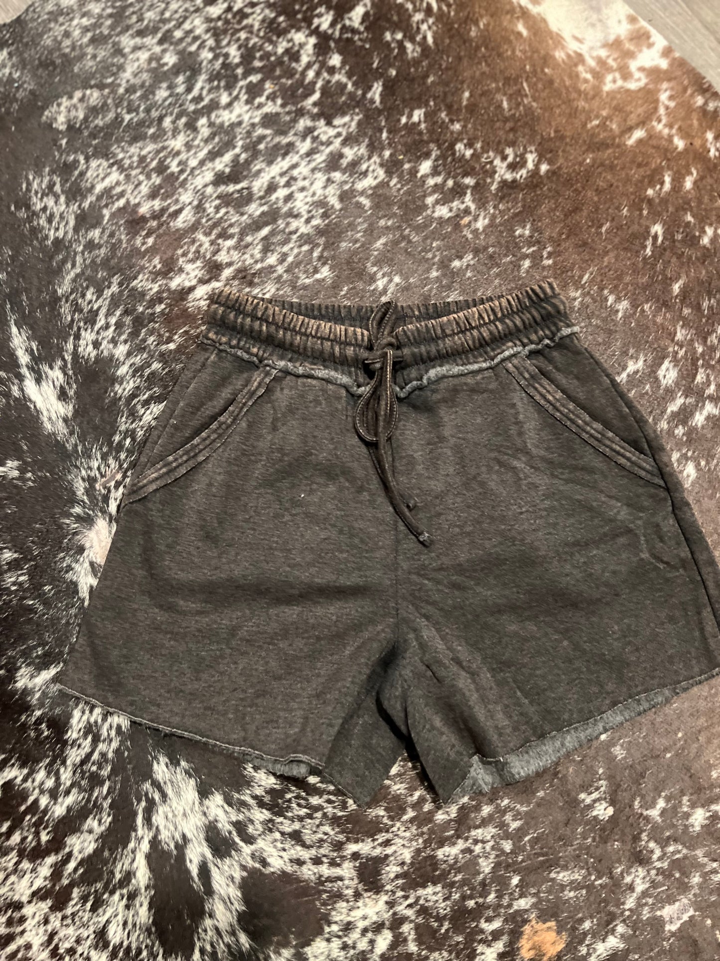 Smoke Mineral Wash Pocket Shorts