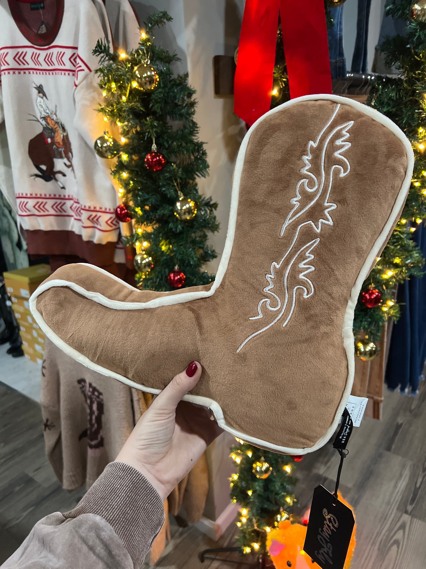 Brown Boot Pillow