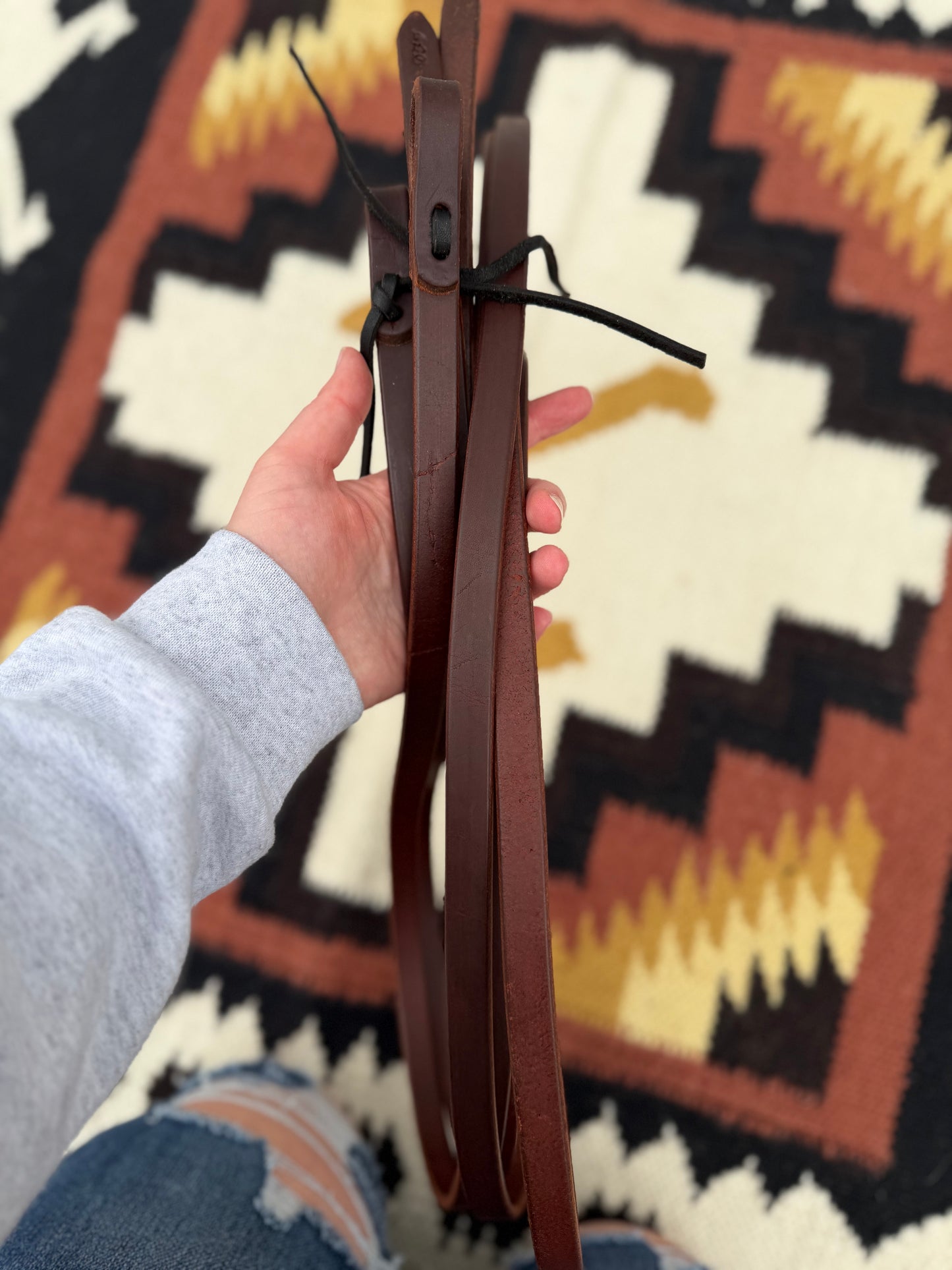 Brown Leather Split Reins DFT