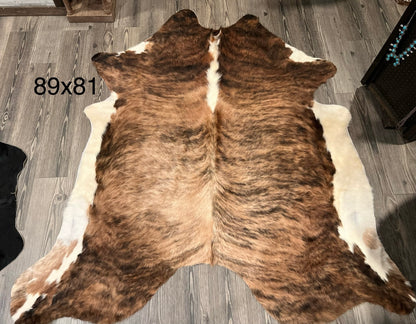 Long Hair Brindle Jumbo Exotic Cowhide Rug