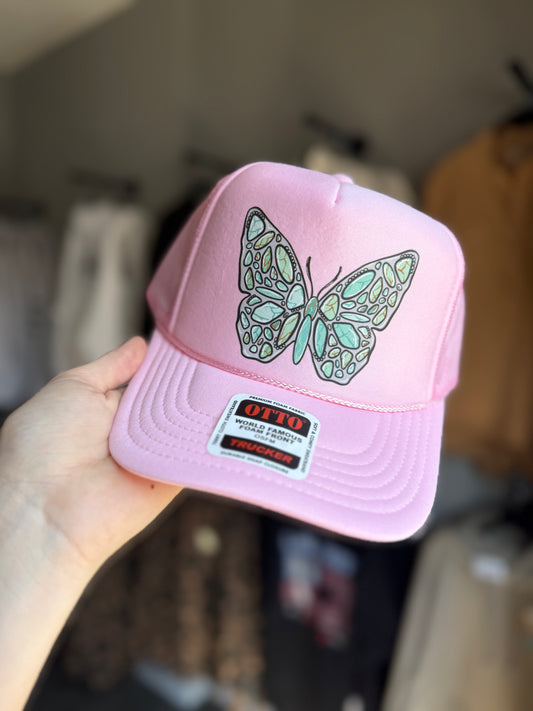 Turquoise Butterfly Hat