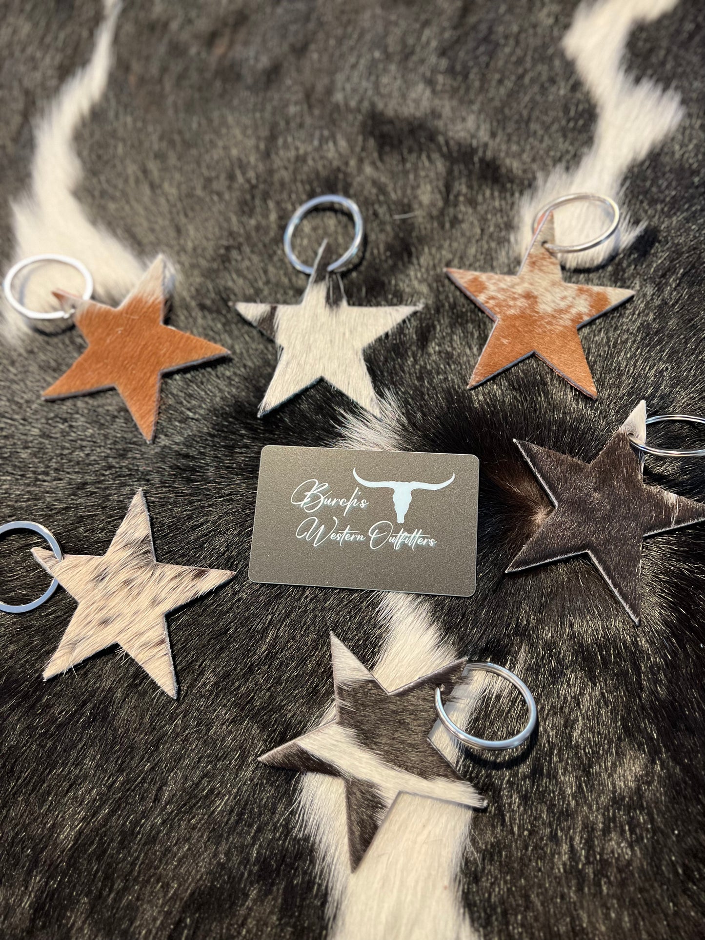 Star Cowhide Keychain