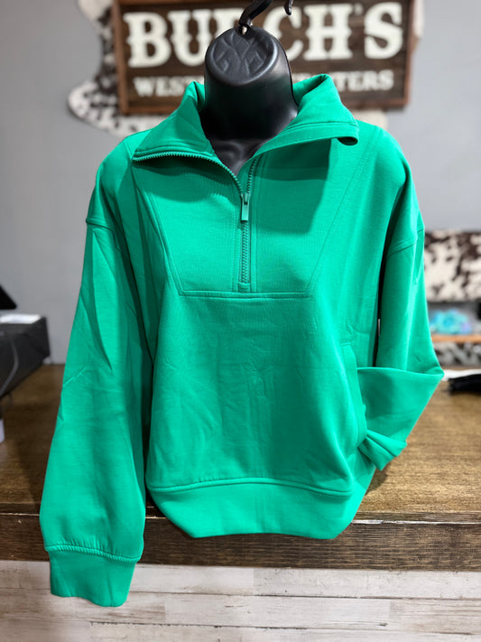 Kelly Green Pocket Quarter Zip