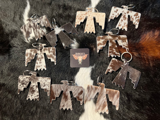 Cowhide Thunderbird Keychain