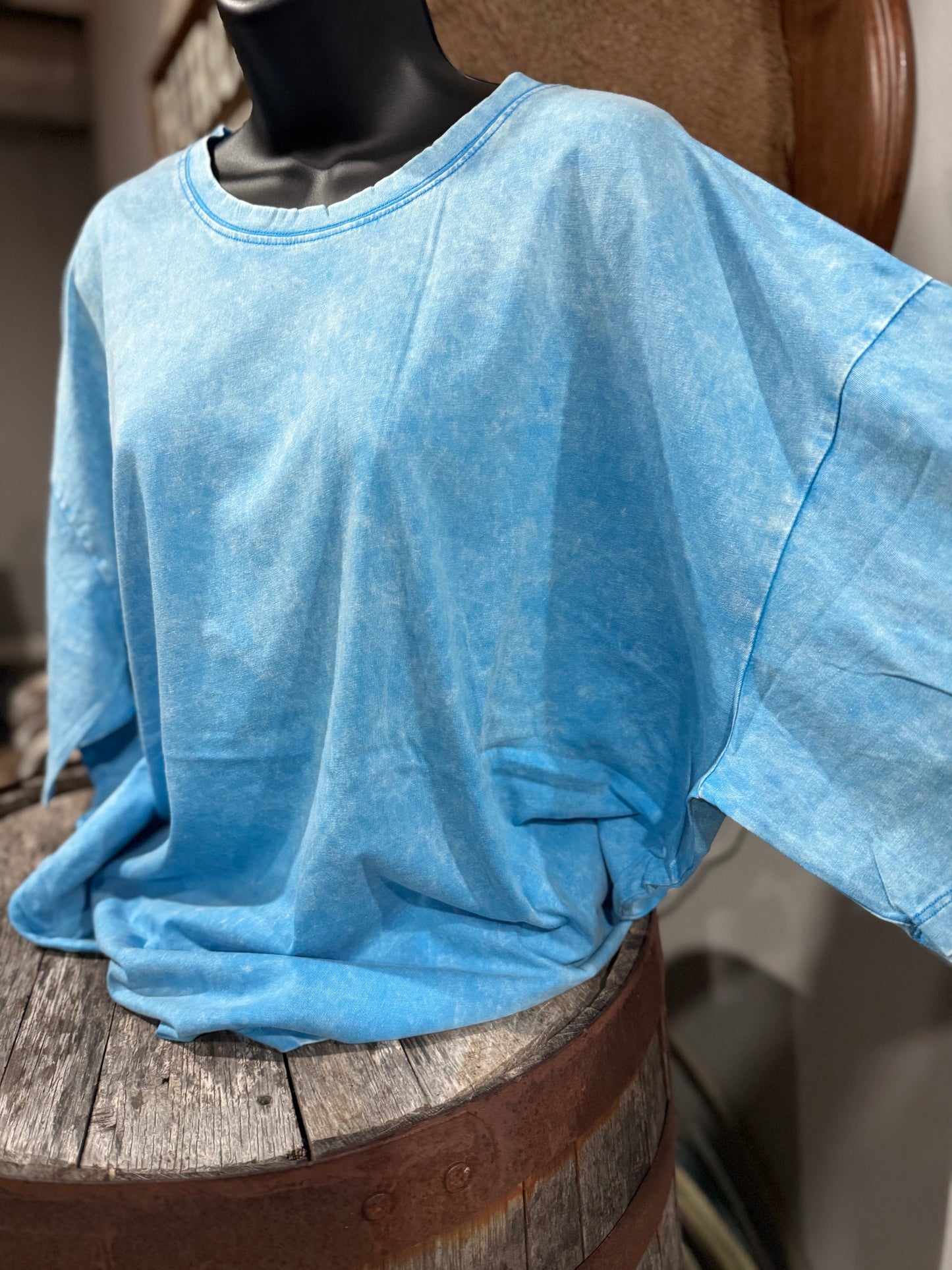 Deep Sky Oversized Mineral Wash Top