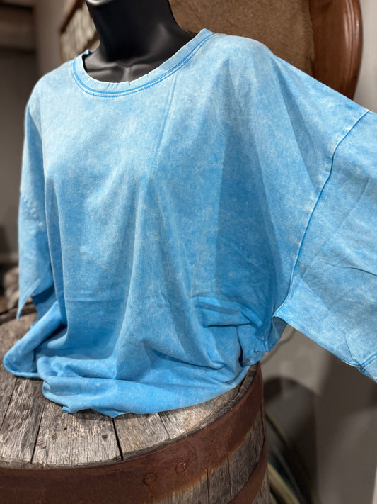 Deep Sky Oversized Mineral Wash Top