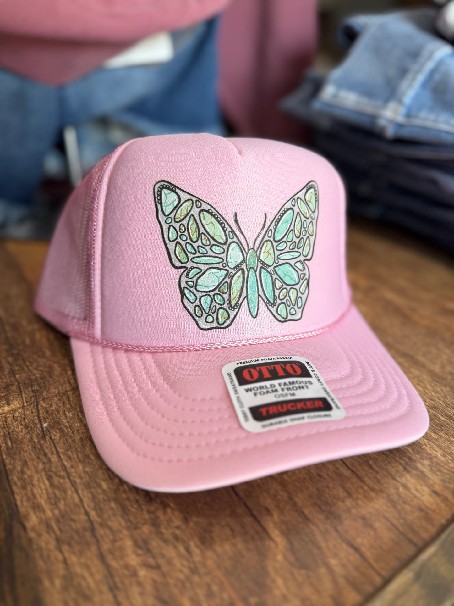 Turquoise Butterfly Hat