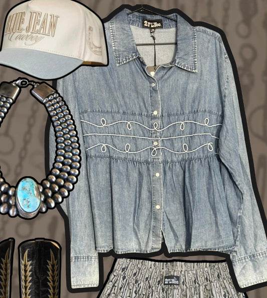 Loopty Lou Denim Longsleeve