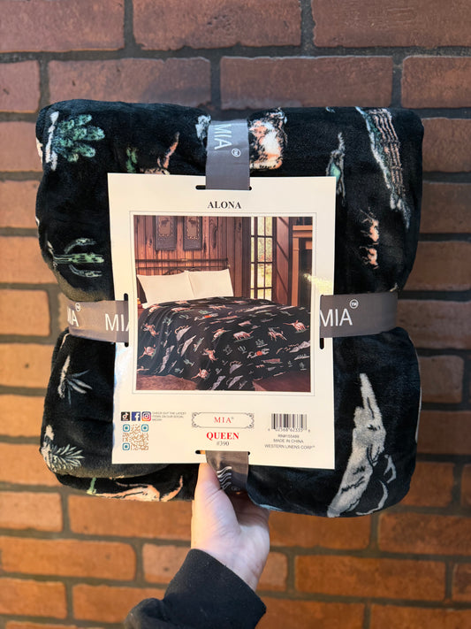 Black Longhorn Blanket