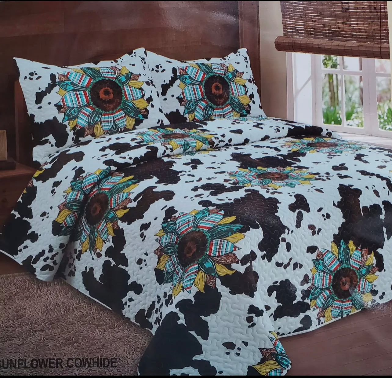 Sunflower 3 PC Quilt Bedding Set