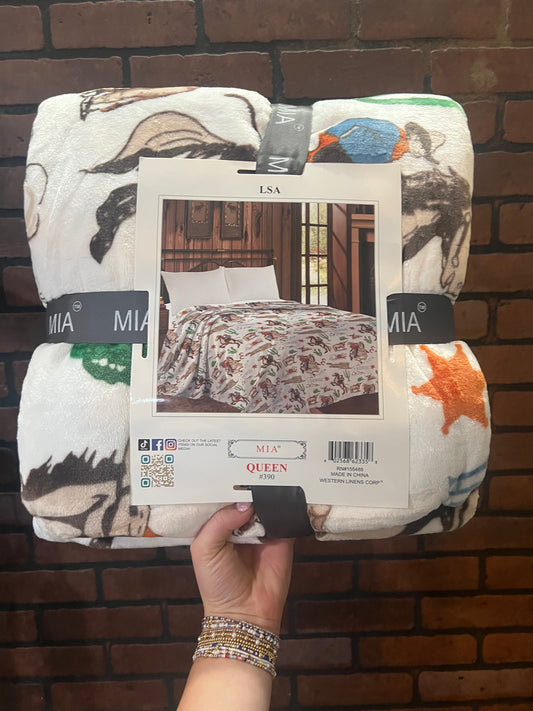 Howdy Cowboy Queen Blanket
