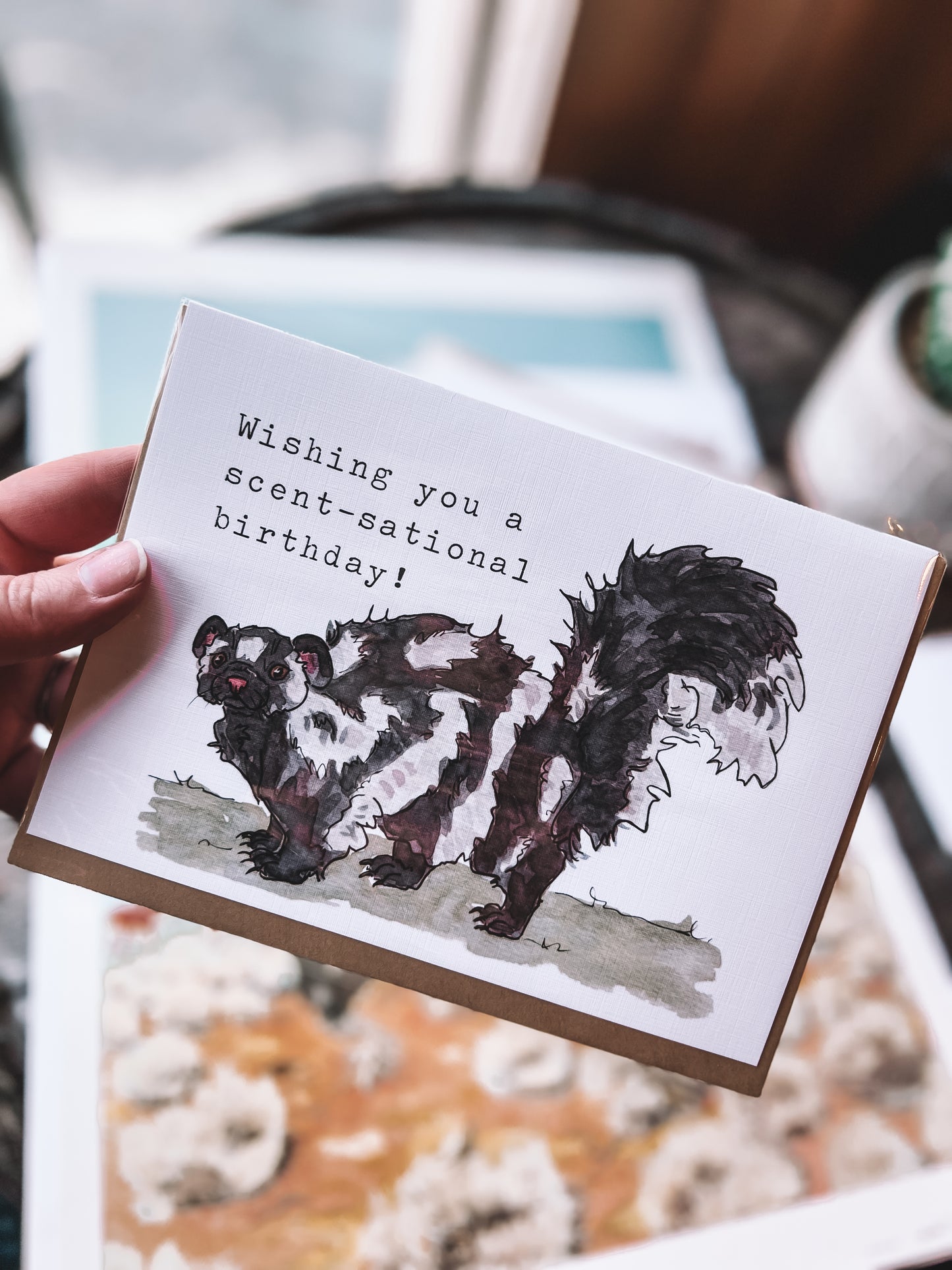 Skunk Birthday Card