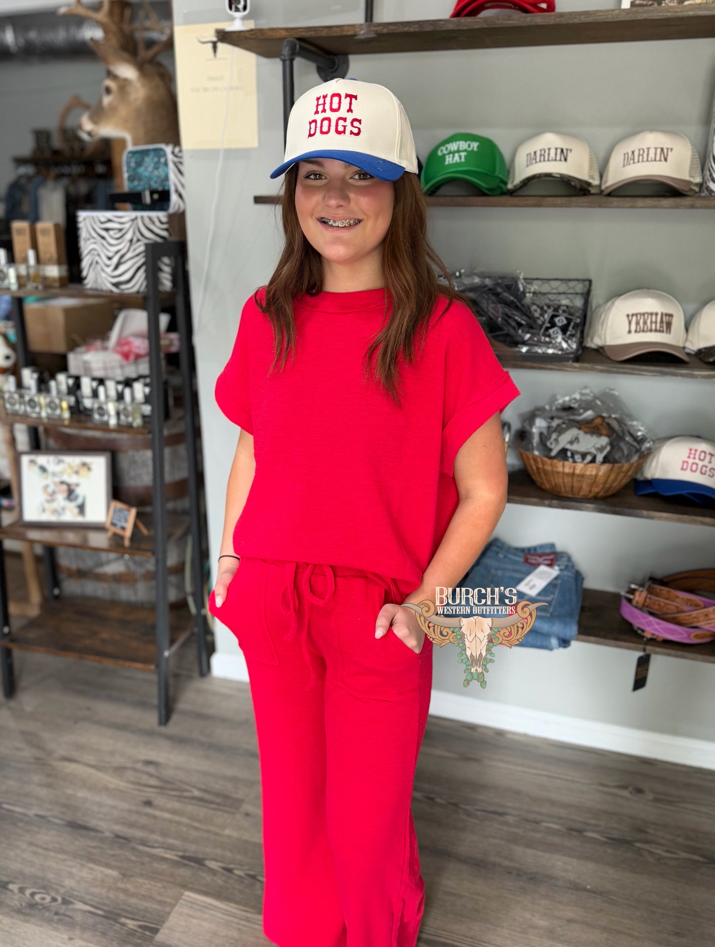 Red Pant Set
