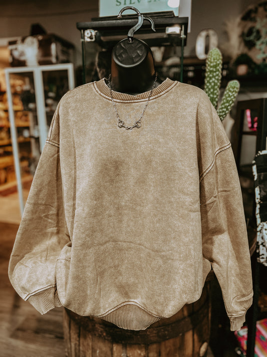 Arena Dirt Mineral Wash Fleece Pullover