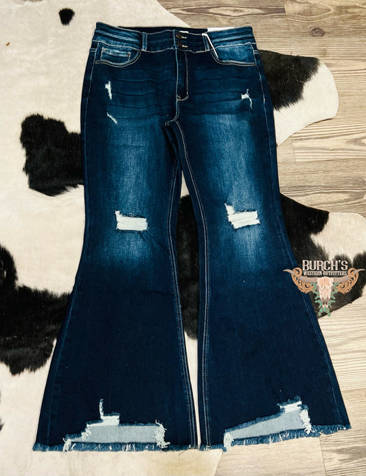 Miss Daisy Plus Distressed Flare Jeans