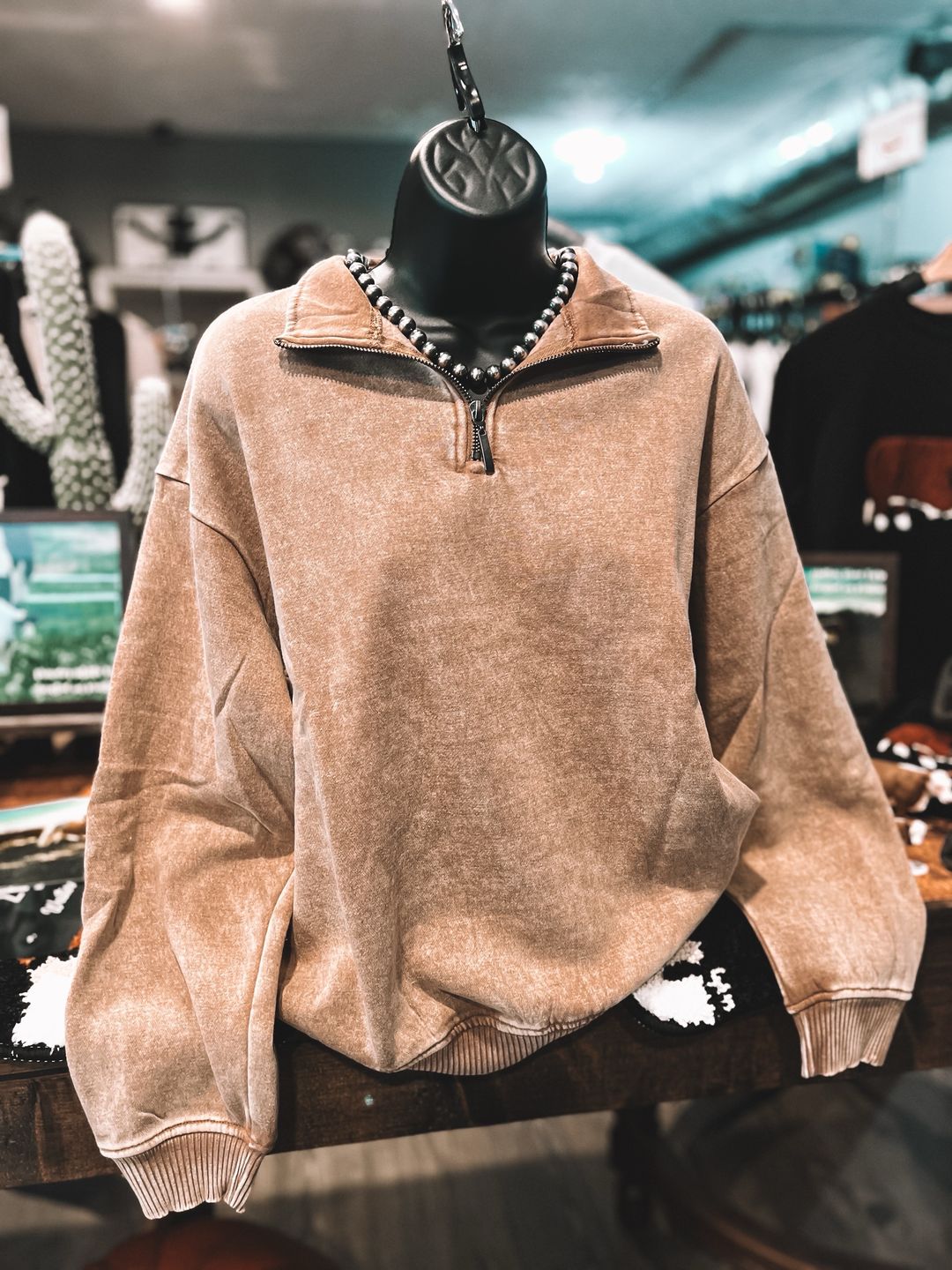 Arena Dirt Mineral Wash Quarter Zip