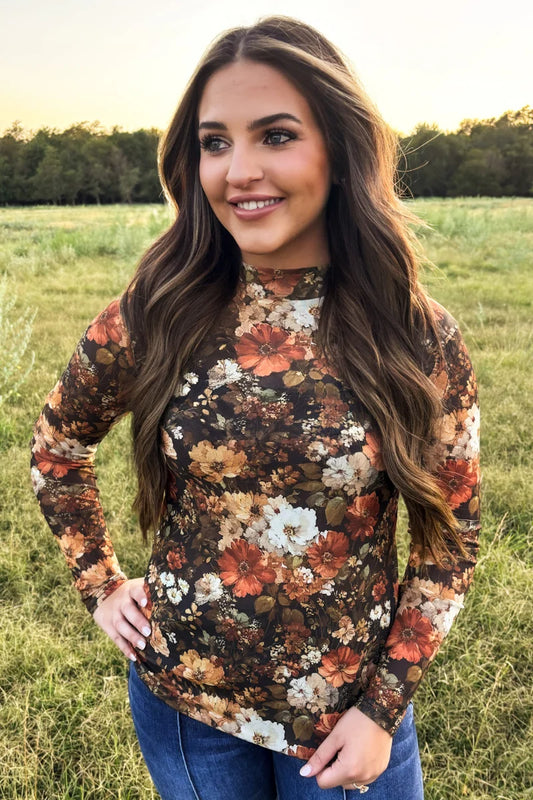 Maple Bloom Mesh Layering Top