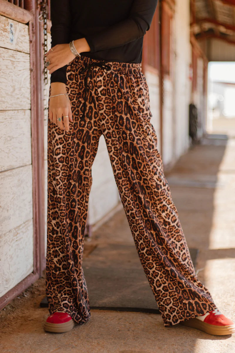 Leopard Pants with Pockets