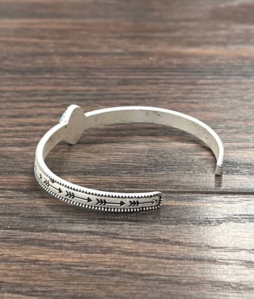 Faux Diamond Turquoise Cuff Bracelet
