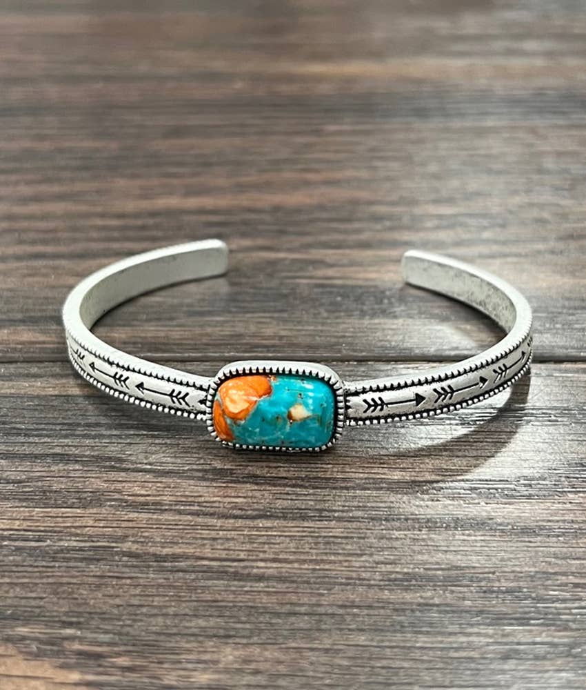 Faux Spiny Turquoise Cuff Bracelet