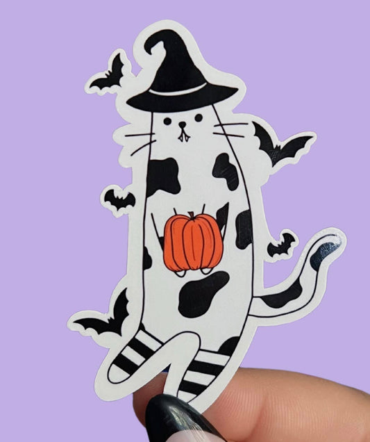 Spooky Cow Cat Sticker